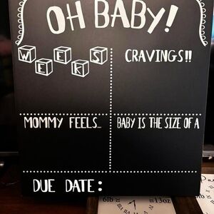 Black and White Pregnancy Announcement Board